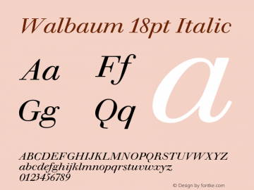 Walbaum 18pt Italic Version 1.01, build 5, s3图片样张