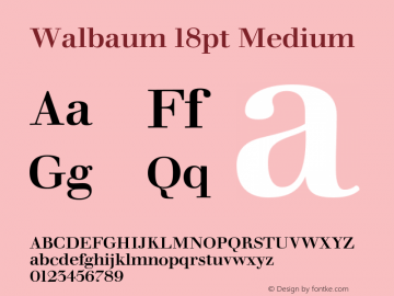 Walbaum 18pt Medium Version 1.00, build 15, s3图片样张