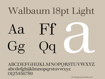 Walbaum 18pt Light Version 1.00, build 15, s3图片样张