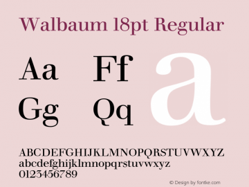 Walbaum 18pt Regular Version 1.00, build 15, s3图片样张