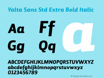 Yalta Sans Std XBold Italic Version 1.000图片样张