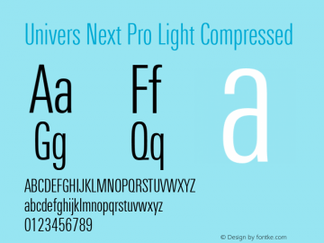 Univers Next Pro Light Compressed Version 1.00图片样张