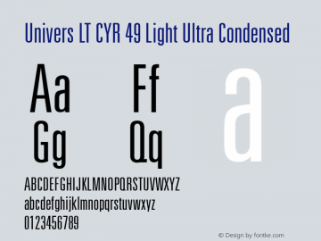 Univers LT CYR 49 Light UltraCn Version 2.00图片样张