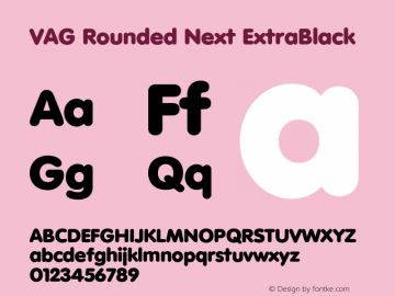 VAG Rounded Next ExtraBlack Version 1.00, build 24, s3图片样张