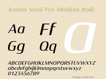 Xenois Semi Pro Medium Italic Version 1.00图片样张