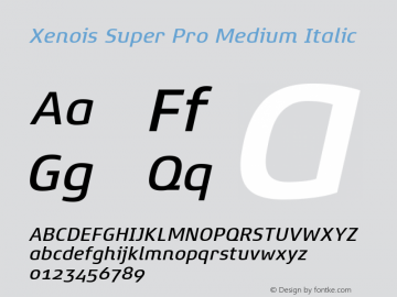 Xenois Super Pro Medium Italic Version 1.000图片样张
