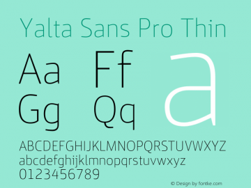 Yalta Sans Pro Thin Version 1.000图片样张