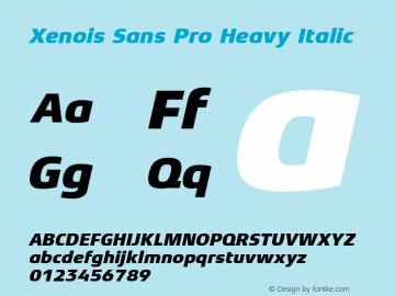 Xenois Sans Pro Heavy Italic Version 1.00图片样张