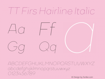 TT Firs Hairline Italic Version 1.010图片样张