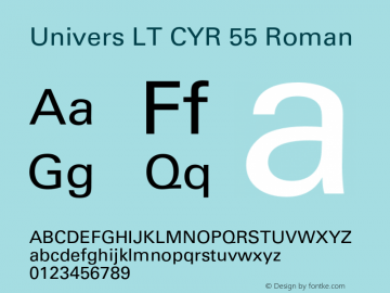 UniversLTCYR-55Roman Version 3.00图片样张