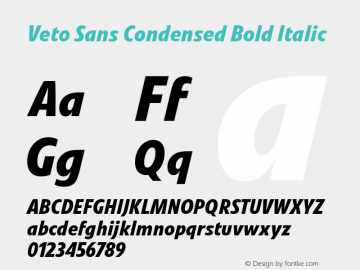 Veto Sans Cond Bold Italic Version 1.00, build 17, s3图片样张