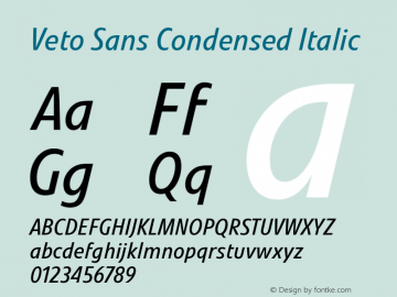 Veto Sans Cond Italic Version 1.00, build 17, s3图片样张