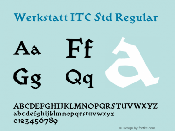 Werkstatt ITC Std Version 1.000;PS 001.000;hotconv 1.0.38图片样张