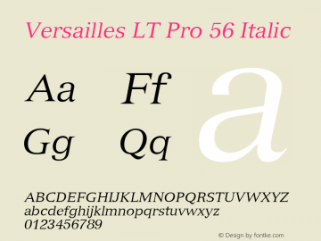 Versailles LT Pro 56 Italic Version 1.00 Build 1000图片样张