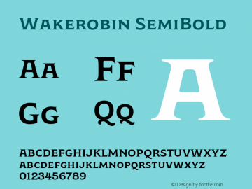 Wakerobin SemiBold Version 1.00图片样张