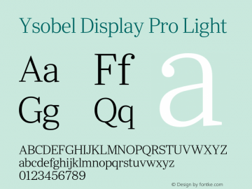 YsobelDisplayPro-Light Version 1.000图片样张