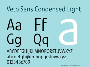 Veto Sans Cond Light Version 1.00, build 17, s3图片样张