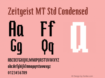 Zeitgeist MT Std Condensed Version 2.00 Build 1000图片样张