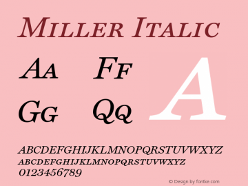 Miller Italic 001.000 Font Sample