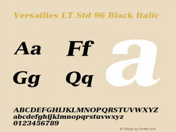 VersaillesLTStd-BlackItalic Version 1.000 Build 1000图片样张