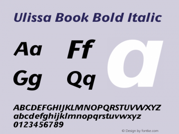 Ulissa Book Bold Italic Version 1.00图片样张