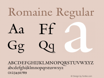 Romaine Regular Version 1.001 | web-otf图片样张