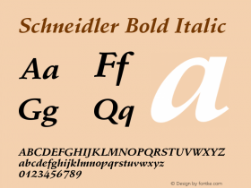 Schneidler Bold Italic 003.001 Font Sample