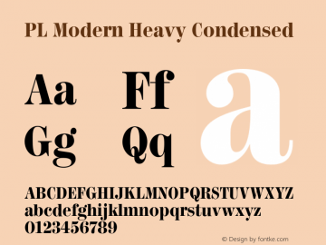 PL Modern Heavy Condensed Version 1.00图片样张