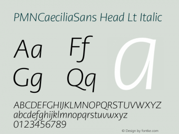 PMNCaeciliaSans Head Lt It Version 1.00图片样张