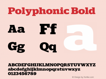 Polyphonic Bold Version 1.000;PS 001.000;hotconv 1.0.88;makeotf.lib2.5.64775图片样张