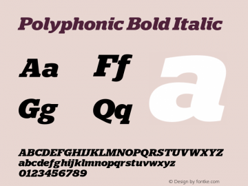 Polyphonic Bold Italic Version 1.000;PS 001.000;hotconv 1.0.88;makeotf.lib2.5.64775图片样张