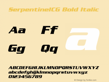 SerpentineICG Bold Italic 001.000图片样张