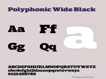 Polyphonic Wide Black Version 1.000;PS 001.000;hotconv 1.0.88;makeotf.lib2.5.64775图片样张