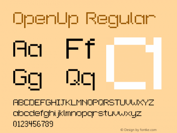 OpenUp Regular Version 1.0 Font Sample
