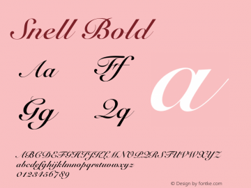 Snell Bold 2.0-1.0 Font Sample