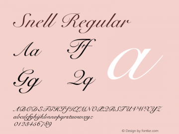 Snell Regular 1.0 Font Sample