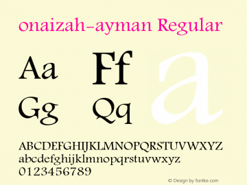 onaizah-ayman Regular Glyph Systems 20-marsh-2001 Font Sample