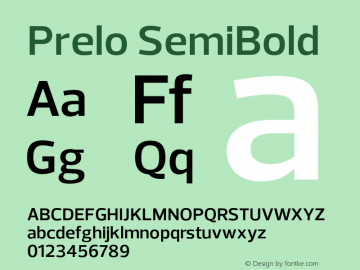 Prelo-SemiBold Version 1.0图片样张