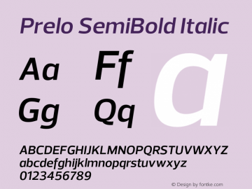 Prelo-SemiBold Italic Version 1.0图片样张