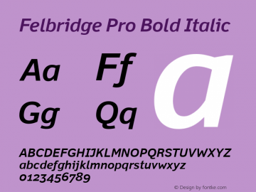Felbridge Pro Bold Italic Version 1.100图片样张