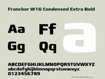 FranckerW1G-CondensedXBold Version 1.01图片样张