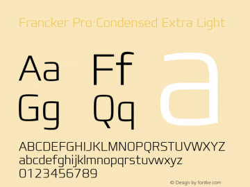 Francker Pro Condensed X Light Version 1.01图片样张