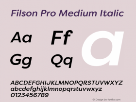 FilsonProMedium-Italic Version 3.000图片样张