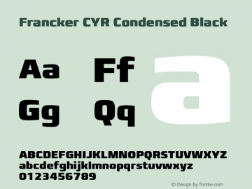 FranckerCYR-CondensedBlack Version 1.00图片样张