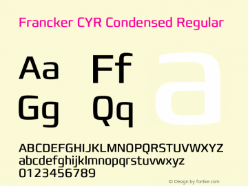 FranckerCYR-CondensedReg Version 1.00图片样张