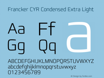 FranckerCYR-CondensedXLight Version 1.00图片样张