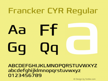 FranckerCYR-Regular Version 1.00图片样张