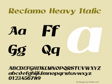 Reclamo Heavy Italic Version 1.000图片样张