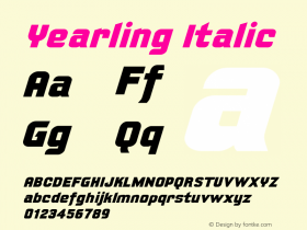 Yearling Italic Version 001.000图片样张