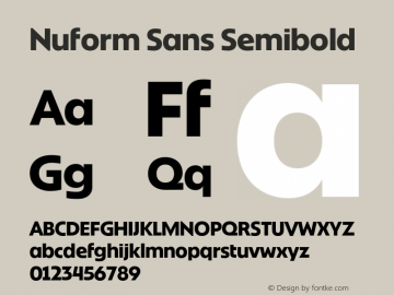 Nuform Sans Semibold Version 1.000;PS 1.000;hotconv 16.6.54;makeotf.lib2.5.65590图片样张